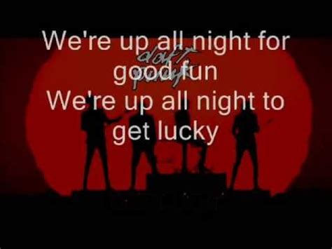 up all night to get lucky lyrics|she's up all night to get lucky.